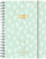Cover of Schülerkalender Hearts mint PP-Umschlag A6 2026/2027